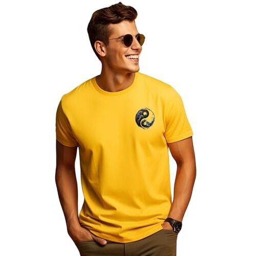 Adro T-Shirts For Menchest Printed T-Shirt For Mencotton Tshirt For Men|Rn24-Stick-Yong-Mu-M Mustard