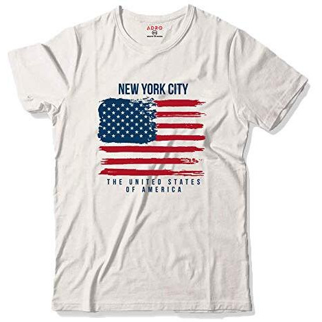Adro Usa American Flag Printed Cotton T-Shirts For Men (R22-M-Nww-Wh_White_2Xl)