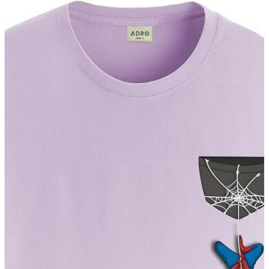 Adro Tshirt For Men | Anime T Shirt For Men | 100% Cotton Tshirt | Graphic Printed T-Shirt | Chest Printed Tshirt | Spiderman Tshirt | T-Shirts| Rn24-Stick-Spid-Pu-M Purple