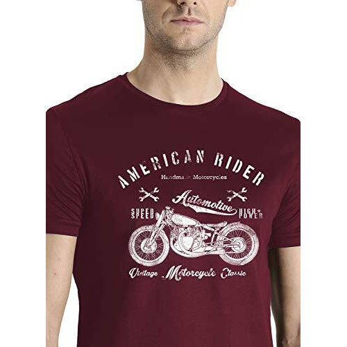 Adro Men's Regular Fit T-Shirt (Rnr-M-Ame-Bg-S_Maroon_Small)