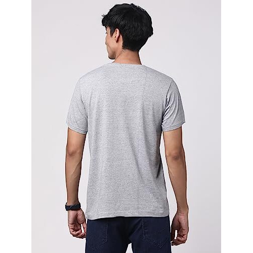 Adro Men's Regular Fit T-Shirt (Rnr-M-Ame-Gr-Xxl_Grey_Xx-Large)