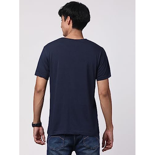 Adro Men's Regular Fit T-Shirt (Rn-M-Ame-Nb_Navy_L)
