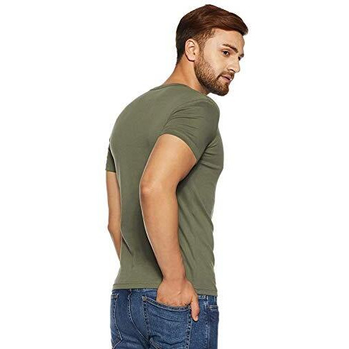 Adro Men's Regular Fit T-Shirt (Rnr-M-Ame-Ol-M_Olive Green_Medium)