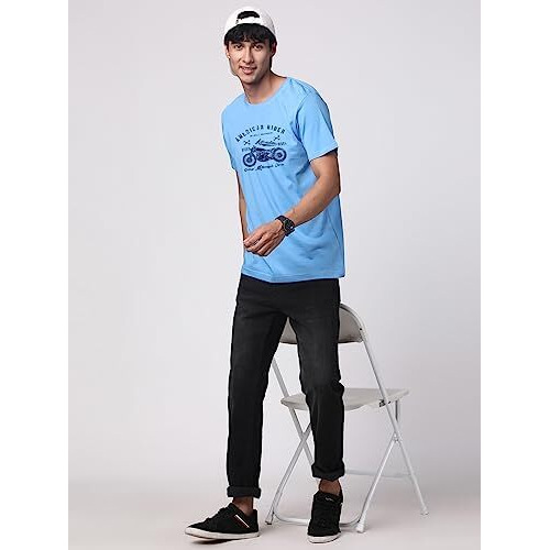 Adro Men's Regular Fit T-Shirt (Rnr-M-Ame-Sk-Xxl_Sky Blue_Xx-Large)