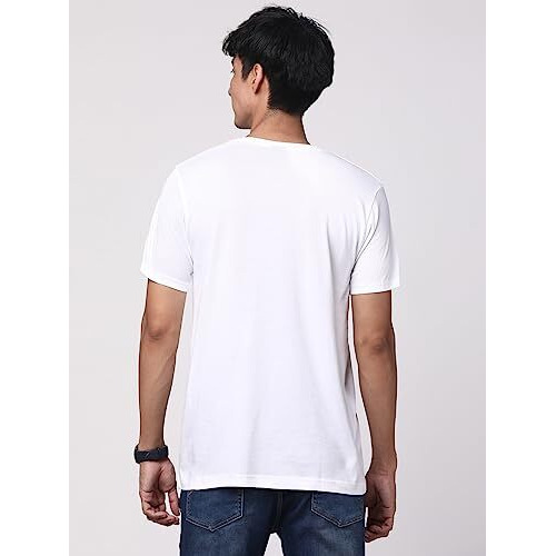 Adro Men's Regular Fit T-Shirt (Rnr-M-Ame-Wh_White_Xl)