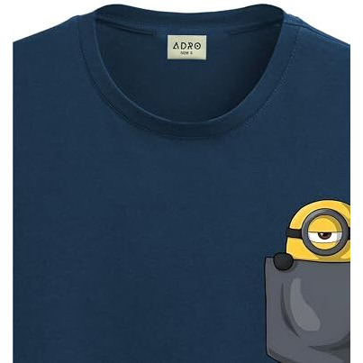 Adro Tshirt For Men | Anime T Shirt For Men | 100% Cotton Tshirt | Graphic Printed T-Shirt | Chest Printed Tshirt | Minion Anime Tshirt | T-Shirts| Rn24-Stick-Pcmin-Sb-S Teal