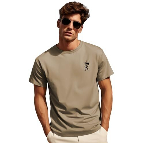 Adro T-Shirts For Menchest Printed T-Shirt For Mencotton Tshirt For Men|Rn24-Stick-Kk-Be-Xl Beige