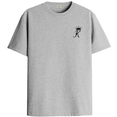 Adro Men's Solid Regular Fit T-Shirt (Rn24-Stick-Kk-Gr_Grey