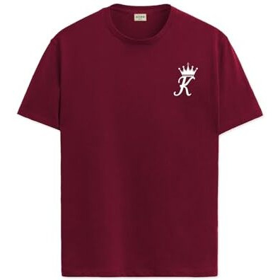 Adro Men's Solid Regular Fit T-Shirt (Rn24-Stick-Kk-Mr_Maroon