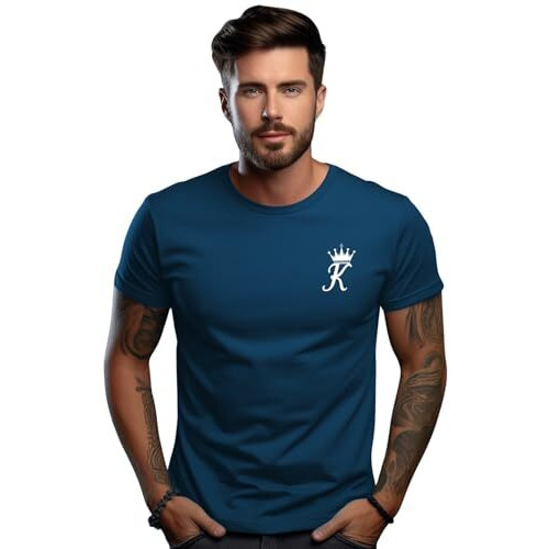 Adro Men's Solid Regular Fit T-Shirt (Rn24-Stick-Kk-Sb_Teal