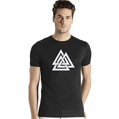 Adro Triangle Mens Printed T-Shirt (Rnr-M-Tkt-Bl_Black_2Xl)