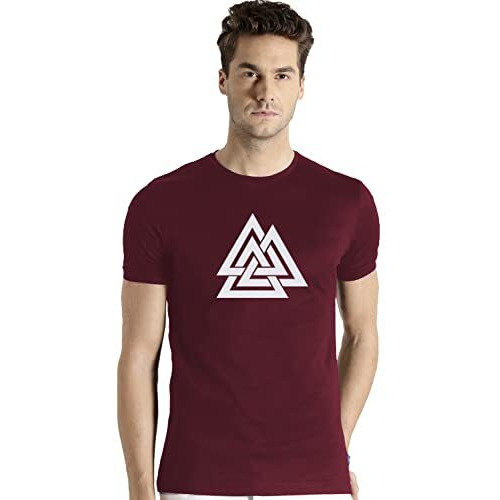 Adro Triangle Mens Printed T-Shirt (Rnr-M-Tkt-Mr_Maroon_S)