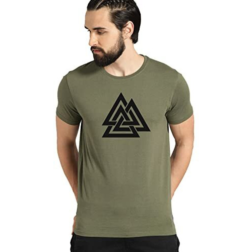 Adro Triangle Mens Printed T-Shirt (Rnr-M-Tkt-Ol_Olive_2Xl)