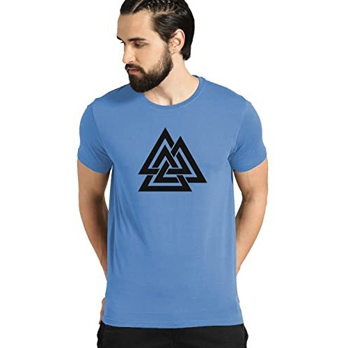 Adro Triangle Mens Printed T-Shirt (Rnr-M-Tkt-Sk_Skyblue_S)