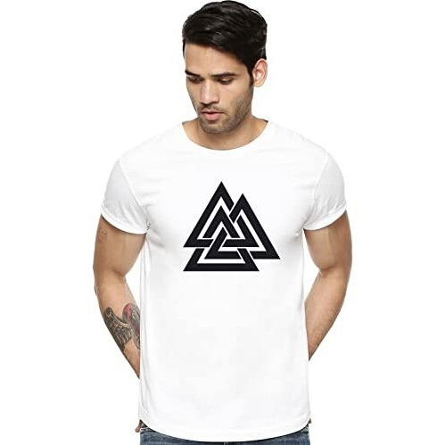 Adro Triangle Mens Printed T-Shirt (Rnr-M-Tkt-Wh_White_Xl)