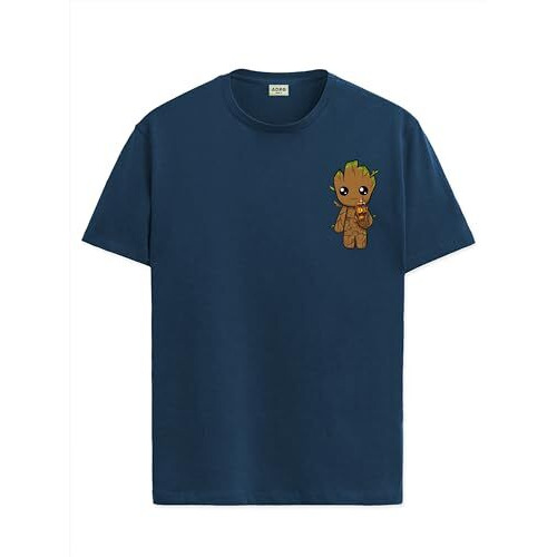 Adro Tshirt For Men | Anime T Shirt For Men | 100% Cotton Tshirt | Graphic Printed T-Shirt | Chest Printed Tshirt | Groot Anime Tshirt | T-Shirts| Rn24-Stick-Groo-Sb-S Teal
