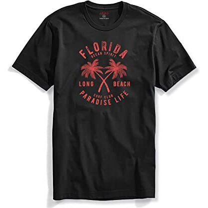 Adro Florida Paradise Life Mens Printed T-Shirt (Xl, Black)
