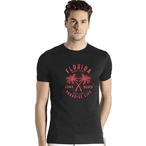 Adro Florida Paradise Life Mens Printed T-Shirt (Xl, Black)