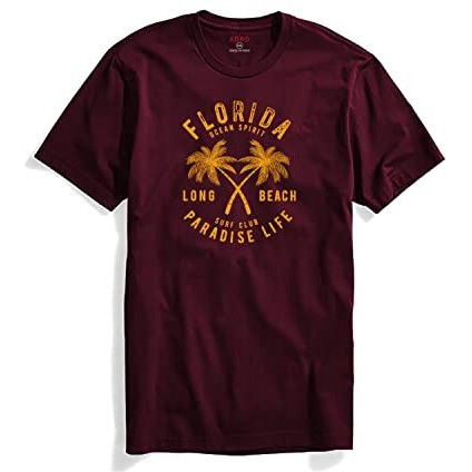 Adro Florida Paradise Life Mens Printed T-Shirt (Xl, Maroon)