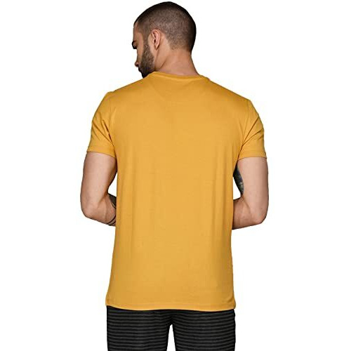 Adro Florida Paradise Life Mens Printed T-Shirt (M, Mustard)
