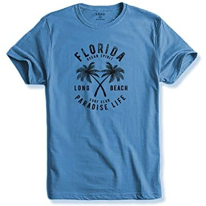 Adro Florida Paradise Life Mens Printed T-Shirt (Xl, Sky Blue)