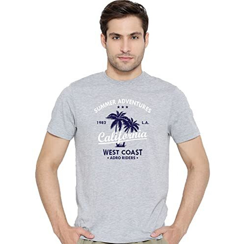 Adro Summer Adventures California Mens Printed T-Shirt (M, Grey)