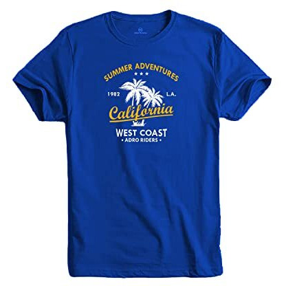 Adro Summer Adventures California Mens Printed T-Shirt (Rnr-M-Cll-Rb_Royal Blue_M)