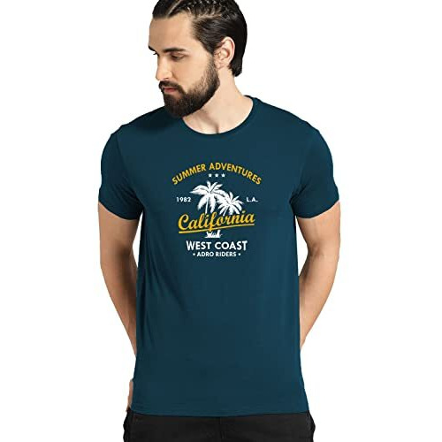 Adro Summer Adventures California Mens Printed T-Shirt (2Xl, Steel Blue)