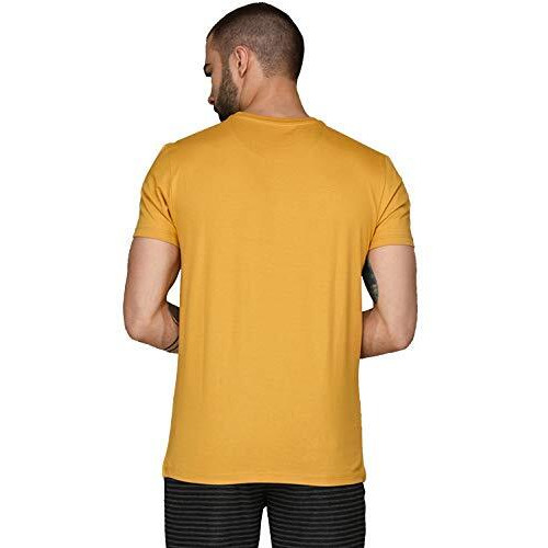 Adro Men's Usa American Flag Printed Cotton T-Shirts (Rnr-M-Nww-Mu_Mustard_L)