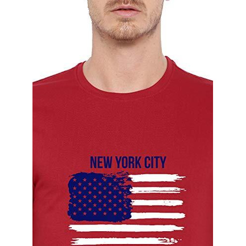 Adro Men's Usa American Flag Printed Cotton T-Shirts (Rnr-M-Nww-Rd_Red_S)