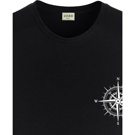 Adro Tshirt For Men | Printed T Shirt For Men | 100% Cotton Tshirt | Graphic Printed T-Shirt | Chest Printed Tshirt | Unisex Tshirt | T-Shirts Men| Rn24-Stick-Comp-Bl-L Black