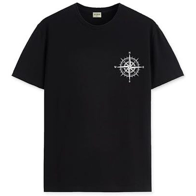 Adro Tshirt For Men | Printed T Shirt For Men | 100% Cotton Tshirt | Graphic Printed T-Shirt | Chest Printed Tshirt | Unisex Tshirt | T-Shirts Men| Rn24-Stick-Comp-Bl-S Black
