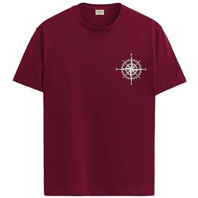 Adro Tshirt For Men | Printed T Shirt For Men | 100% Cotton Tshirt | Graphic Printed T-Shirt | Chest Printed Tshirt | Unisex Tshirt | T-Shirts Men| Rn24-Stick-Comp-Mr-2Xl Maroon