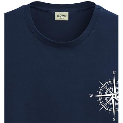 Adro Tshirt For Men | Printed T Shirt For Men | 100% Cotton Tshirt | Graphic Printed T-Shirt | Chest Printed Tshirt | Unisex Tshirt | T-Shirts Men| Rn24-Stick-Comp-Nb-S Navy Blue