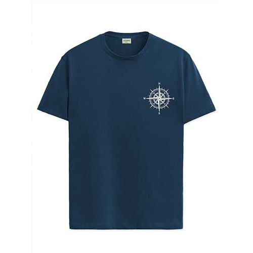 Adro Tshirt For Men | Printed T Shirt For Men | 100% Cotton Tshirt | Graphic Printed T-Shirt | Chest Printed Tshirt | Unisex Tshirt | T-Shirts Men| Rn24-Stick-Comp-Sb-L Teal