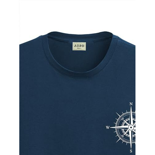 Adro Tshirt For Men | Printed T Shirt For Men | 100% Cotton Tshirt | Graphic Printed T-Shirt | Chest Printed Tshirt | Unisex Tshirt | T-Shirts Men| Rn24-Stick-Comp-Sb-L Teal