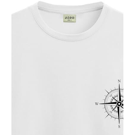 Adro Tshirt For Men | Printed T Shirt For Men | 100% Cotton Tshirt | Graphic Printed T-Shirt | Chest Printed Tshirt | Unisex Tshirt | T-Shirts Men| Rn24-Stick-Comp-Wh-2Xl White