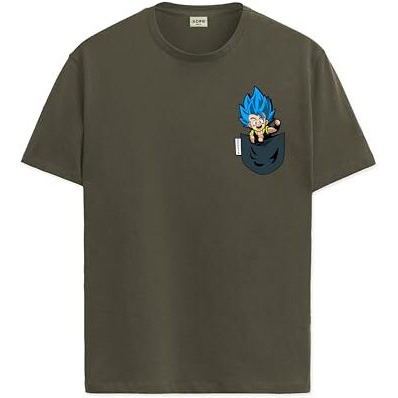 Adro Tshirt For Men | Anime T Shirt For Men | 100% Cotton Tshirt | Graphic Printed T-Shirt | Chest Printed Tshirt | Gogeta Anime Tshirt | T-Shirts| Rn24-Stick-Goge-Ol-M Olive