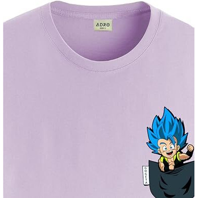 Adro Tshirt For Men | Anime T Shirt For Men | 100% Cotton Tshirt | Graphic Printed T-Shirt | Chest Printed Tshirt | Gogeta Anime Tshirt | T-Shirts| Rn24-Stick-Goge-Pu-Xl Purple