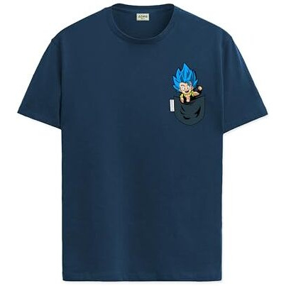 Adro Tshirt For Men | Anime T Shirt For Men | 100% Cotton Tshirt | Graphic Printed T-Shirt | Chest Printed Tshirt | Gogeta Anime Tshirt | T-Shirts| Rn24-Stick-Goge-Sb-2Xl Teal
