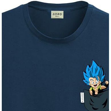 Adro Tshirt For Men | Anime T Shirt For Men | 100% Cotton Tshirt | Graphic Printed T-Shirt | Chest Printed Tshirt | Gogeta Anime Tshirt | T-Shirts| Rn24-Stick-Goge-Sb-2Xl Teal