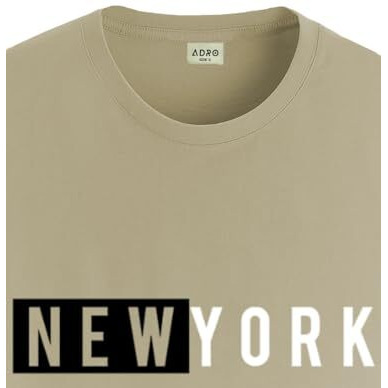 Adro Men's Solid Regular Fit T-Shirt (Rn24-Nky-Be_Beige