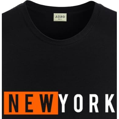Adro Men's Solid Regular Fit T-Shirt (Rn24-Nky-Bl_Black