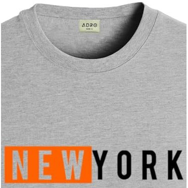 Adro Men's Solid Regular Fit T-Shirt (Rn24-Nky-Gr_Grey