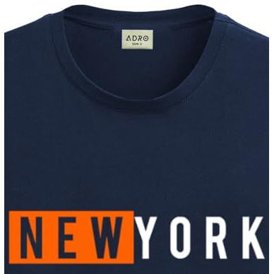 Adro Men's Solid Regular Fit T-Shirt (Rn24-Nky-Nb_Navy Blue