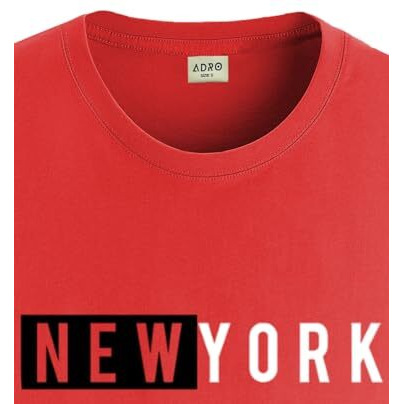 Adro Men's Solid Regular Fit T-Shirt (Rn24-Nky-Rd_Red