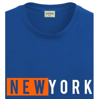 Adro Men's Solid Regular Fit T-Shirt (Rn24-Nky-Rb_Royal Blue