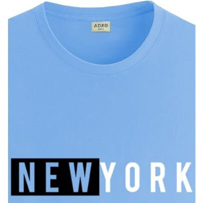 Adro Men's Solid Regular Fit T-Shirt (Rn24-Nky-Sk_Sky Blue