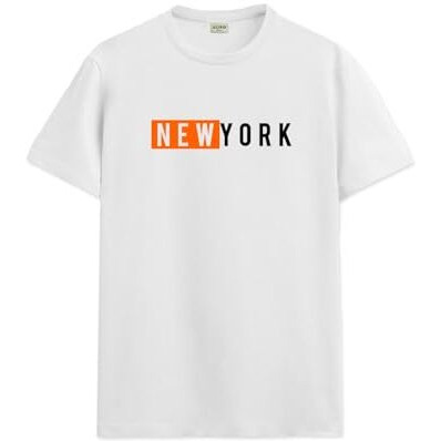 Adro Tshirt For Men | Printed T Shirt For Men | 100% Cotton T-Shirt |Printed T Shirt | T-Shirts | Rn24-Nky-Wh-S White