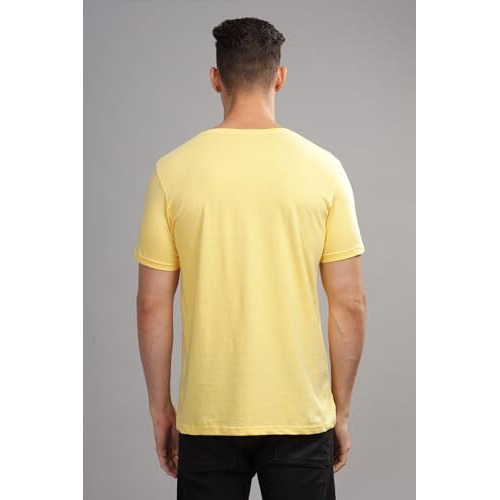 Adro Tshirt For Men | Printed T Shirt For Men | 100% Cotton T-Shirt |Printed T Shirt | T-Shirts | Rn24-Cap-Ly-Xl Light Yellow